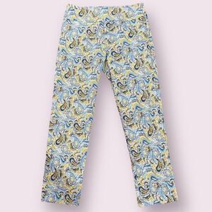 ELLIOTT LAUREN yellow & blue paisley pull on pants Size 6